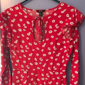 Forever 21 Red Floral Dress size M